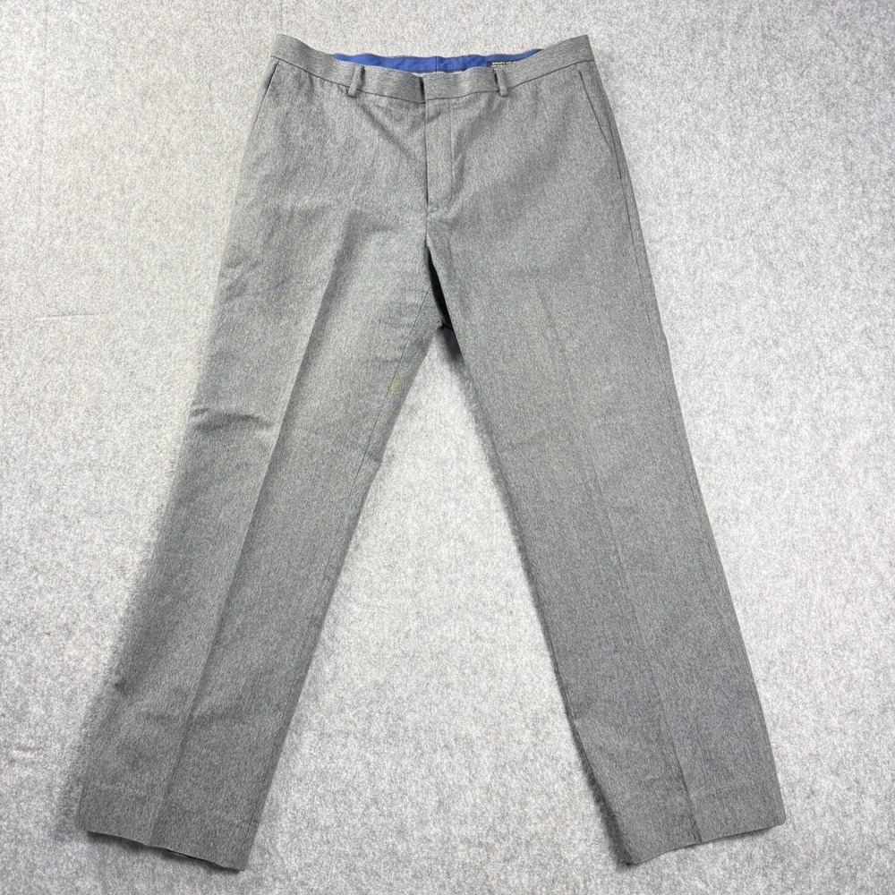 Banana Republic Dress Pants Mens 36x31 Gray Heather Tailored Slim Fit Non Iron